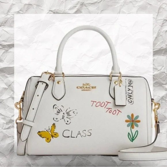 COACH Rowan Satchel Bag With Sketch Print NWT! - Picture 1 of 7